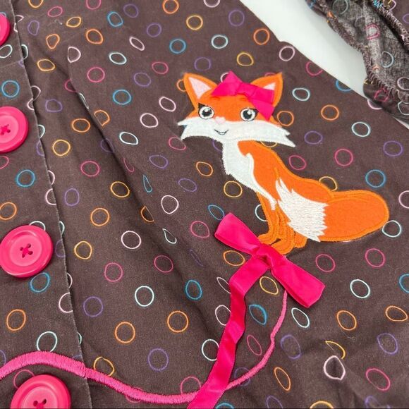 Bonnie Jean dress Fox & Floral embellished dress polka dots & panties size 2T - Picture 2 of 9